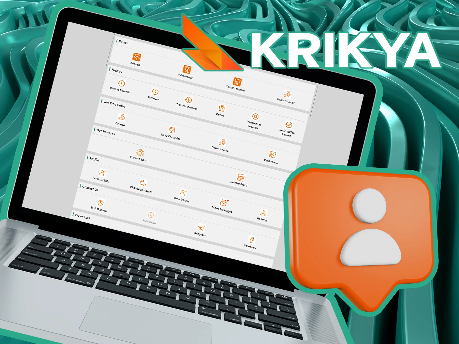 View your profile information through a special section.